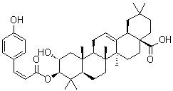 CAS # 69297-40-1, 3beta-O-(cis-p-Coumaroyl)maslinic acid, (2alpha,3beta)-2-Hydroxy-3-[[(2Z)-3-(4-hydroxyphenyl)-1-oxo-2-propen-1-yl]oxy]-olean-12-en-28-oic acid