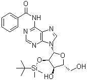 structure of CAS# 69504-07-0, N6-Benzoyl-2'-O-(tert-butyldimethylsilyl)adenosine