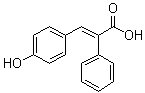 structure of CAS# 6962-09-0, 3-(4-Hydroxyphenyl)-2-phenyl-2-propenoic acid