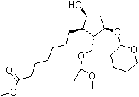 CAS # 69810-10-2, [1R-(1a,2b,3a,5a)]-5-Hydroxy-2-[(1-methoxy-1-methylethoxy)methyl]-3-[(tetrahydro-2H-pyran-2-yl)oxy]cyclopentaneheptanoic acid methyl ester