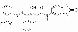 CAS # 6985-92-8, Pigment Red 175, 2-[[3-[[(2,3-Dihydro-2-oxo-1H-benzimidazol-5-yl)amino]-carbonyl]-2-hydroxy-1-naphthalenyl]-azo]-benzoic acid methyl ester