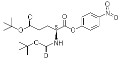 structure of CAS# 69876-58-0, N-(叔丁氧羰基)-L-谷氨酸 5-(叔丁基) 1-(4-硝基苯基)酯