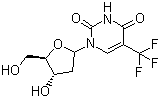 CAS 登录号：70-00-8, 曲氟胸苷, 曲氟胸甙, 三氟胸苷, 三氟胸腺嘧啶核苷, 三氟甲基尿嘧啶去氧核苷