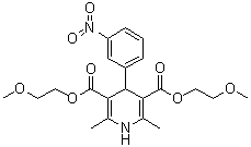 structure of CAS# 70172-96-2, 1,4-二氢-2,6-二甲基-4-(3-硝基苯基)-3,5-吡啶二甲酸二(2-甲氧基乙基)酯
