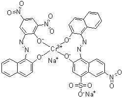 Disodium [1-[(2-hydroxy-3,5-dinitrophenyl)azo]-2-naphthalenolato][3-hydroxy-4-[(2-hydroxy-1-naphthalenyl)azo]-7-nitro-1-naphthalenesulfonato]chromate molecular structure (CAS 70236-55-4)