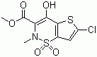 structure of CAS# 70415-50-8, 6-氯-4-羟基-2-甲基-2H-噻吩[2,3-e]-1,2-噻嗪-3-甲酸甲酯-1,1-二氧化物