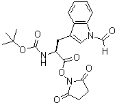 structure of CAS# 70601-13-7, (S)-[2-[(2,5-二氧代-1-吡咯烷基)氧基]-1-[(1-甲酰基-1H-吲哚-3-基)甲基]-2-氧代乙基]氨基甲酸叔丁酯