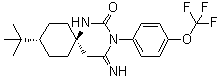 CAS 登录号：706813-22-1, 反式-9-叔丁基-4-亚氨基-3-[4-(三氟甲氧基)苯基]-1,3-二氮杂螺[5.5]十一烷-2-酮