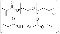 CAS 登录号：70879-60-6, 2-甲基-2-丙烯酸与丙烯酸乙酯和聚乙二醇单甲基丙烯酸酯-C16-18-烷基醚的聚合物