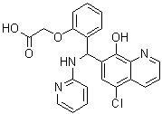structure of CAS# 713492-66-1, 2-[2-[(5-氯-8-羟基-7-喹啉基)(2-吡啶基氨基)甲基]苯氧基]乙酸
