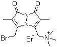 structure of CAS# 71418-45-6, 5-(溴甲基)-N,N,N,2,6-五甲基-1,7-二氧代-1H,7H-吡唑并[1,2-a]吡唑-3-甲基溴化铵