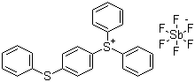 structure of CAS# 71449-78-0, 4-Thiophenyl phenyl diphenyl sulfonium hexafluoroantimonate