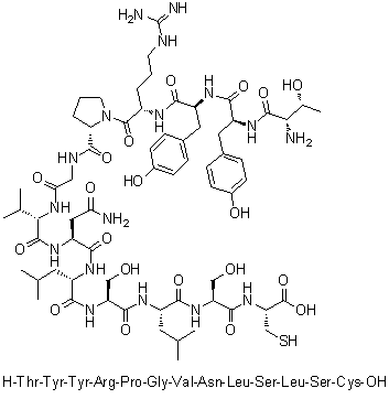 CAS # 716315-79-6, L-Threonyl-L-tyrosyl-L-tyrosyl-L-arginyl-L-prolylglycyl-L-valyl-L-asparaginyl-L-leucyl-L-seryl-L-leucyl-L-seryl-L-cysteine
