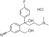 structure of CAS# 717133-25-0, 4-[4-(二甲氨基)-1-(4-氟苯基)-1-羟丁基]-3-羟甲基苯腈盐酸盐