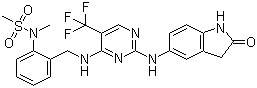 structure of CAS# 717906-29-1, N-甲基-N-[2-[[[2-[(2-氧代-2,3-二氢-1H-吲哚-5-基)氨基]-5-三氟甲基嘧啶-4-基]氨基]甲基]苯基]甲磺酰胺