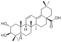 CAS # 71850-15-2, Camaldulenic acid, Dehydromaslinic acid, (2alpha,3beta)-2,3-Dihydroxyoleana-11,13(18)-dien-28-oic acid
