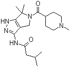 CAS # 718630-59-2, PHA-793887, 3-Methyl-N-[1,4,5,6-tetrahydro-6,6-dimethyl-5-[(1-methyl-4-piperidinyl)carbonyl]pyrrolo[3,4-c]pyrazol-3-yl]butanamide