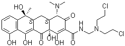 N-(beta,beta'-Dichlorodiethylaminomethyl)tetracycline molecular structure (CAS 72-09-3)
