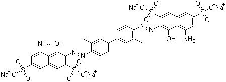 CAS # 72-57-1, Direct Blue 14, C.I. 23850, Trypan Blue, Niagara Blue 3B, Tetrasodium 3,3'-[(3,3'-dimethyl[1,1'-biphenyl]-4,4'-diyl)bis(azo)]bis[5-amino-4-hydroxynaphthalene-2,7-disulphonate]