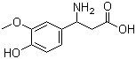 structure of CAS# 72076-93-8, 3-Amino-3-(4-hydroxy-3-methoxyphenyl)propionic acid