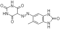 CAS # 72102-84-2, Pigment Orange 64, C.I. 12760, 5-[(2,3-Dihydro-6-methyl-2-oxo-1H-benzimidazol-5-yl)azo]barbituric acid, 5-[(2,3-Dihydro-6-methyl-2-oxo-1H-benzimidazol-5-yl)azo]-2,4,6(1H,3H,5H)-pyrimidinetrione