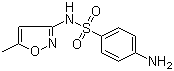CAS # 723-46-6, Sulfamethoxazole, 4-Amino-N-(5-methyl-3-isoxazolyl)benzenesulfonamide