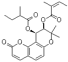 CAS # 72463-77-5 (83382-71-2), Praeruptorin E, Praeruptorin C, Wulongensin A, (2Z)-2-Methyl-2-butenoic acid (9R,10R)-9,10-dihydro-8,8-dimethyl-10-(3-methyl-1-oxobutoxy)-2-oxo-2H,8H-benzo[1,2-b:3,4-b']dipyran-9-yl ester