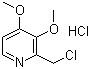 structure of CAS# 72830-09-2, 2-Chloromethyl-3,4-dimethoxypyridinium chloride