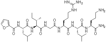 structure of CAS# 729589-58-6, N-(2-呋喃基羰基)-L-亮氨酰-L-异亮氨酰甘氨酰-L-精氨酰-L-亮氨酰-L-鸟氨酰胺