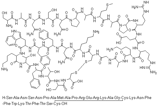 CAS # 73032-94-7, Somatostatin-28 (sheep), Somatostatin-28 (human), Somatostatin-28 (pig), Somatostatin-28 (rat), Somatostatin-28 (sheep reduced) cyclic (17→28)-disulfide