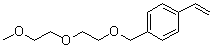 CAS # 7327-71-1, 1-Ethenyl-4-[[2-(2-methoxyethoxy)ethoxy]methyl]benzene