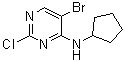 structure of CAS# 733039-20-8, 5-Bromo-2-chloro-4-(cyclopentylamino)pyrimidine