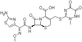 CAS # 73384-59-5, Ceftriaxone, (6R,7R)-7-[[(2E)-2-(2-Amino-1,3-thiazol-4-yl)-2-methoxyiminoacetyl]amino]-3-[(2-methyl-5,6-dioxo-1H-1,2,4-triazin-3-yl)sulfanylmethyl]-8-oxo-5-thia-1-azabicyclo[4.2.0]oct-2-ene-2-carboxylic acid