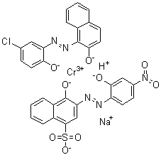 CAS 登录号：73507-16-1, [1-[(5-氯-2-羟基苯基)偶氮]-2-萘酚][4-羟基-3-[(2-羟基-4-硝基苯基)偶氮]-1-萘磺酸基]铬酸氢钠