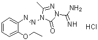 CAS 登录号：73612-27-8, 4-[(2-乙氧基苯基)偶氮]-4,5-二氢-3-甲基-5-氧代-1H-1,2,4-三唑-1-甲脒单盐酸盐