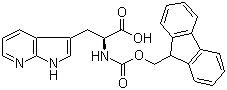 structure of CAS# 737007-45-3, (alphaS)-alpha-[[(9H-fluoren-9-ylmethoxy)carbonyl]amino]-1H-Pyrrolo[2,3-b]pyridine-3-propanoic acid