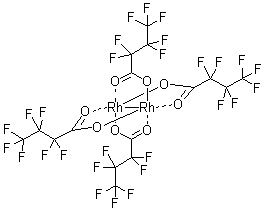CAS # 73755-28-9, Tetrakis(heptafluorobutyrate)dirhodium, Dirhodium tetrakis(heptafluorobutyrate), Dirhodium tetrakis(perfluorobutanoate), Dirhodium tetrakis(perfluorobutyrate), NSC 225291, Rhodium(II) heptafluorobutyrate dimer, Rhodium(II) perfluorobutyrate dimer, Tetrakis(heptafluorobutanoato)dirhodium, Tetrakis(heptafluorobutyrate)dirhodium