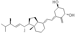 (1alpha,3beta,5E,7E,22E)-9,10-Secoergosta-5,7,10(19),22-tetraene-1,3-diol molecular structure (CAS 74007-20-8)