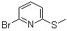 CAS # 74134-42-2, 2-Bromo-6-(methylsulfanyl)pyridine, 2-Bromo-6-methylsulfenylpyridine, 2-Bromo-6-methylthiopyridine, 2-Methylthio-6-bromopyridine