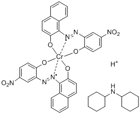 CAS # 74421-71-9, Hydrogen bis[1-[(2-hydroxy-5-nitrophenyl)azo]-2-naphtholato(2-)]chromate(1-) , compound with dicyclohexylamine (1:1)