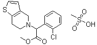 CAS # 744256-72-2, Clopidogrel mesylate, (alphaS)-alpha-(2-Chlorophenyl)-6,7-dihydrothieno[3,2-c]pyridine-5(4H)-acetic acid methyl ester methanesulfonate, Clopidogrel methanesulfonate