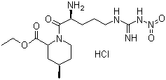 structure of CAS# 74874-08-1, (2R,4R)-1-[2-氨基-5-[[亚氨基(硝基氨基)甲基]氨基]-1-氧代戊基]-4-甲基-2-哌啶甲酸乙酯盐酸盐