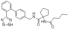 CAS # 748812-53-5, Irbesartan Related Compound A, 1-[(1-Oxopentyl)amino]-N-[[2'-(2H-tetrazol-5-yl)[1,1'-biphenyl]-4-yl]methyl]cyclopentanecarboxamide