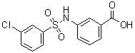structure of CAS# 749884-42-2, 3-[[(3-Chlorophenyl)sulfonyl]amino]benzoic acid