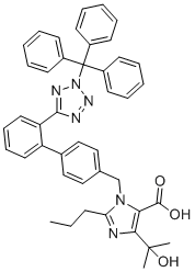 CAS # 752179-89-8, 4-(1-hydroxy-1-methylethyl)-2-propyl-1-[[2'-[2-(triphenylmethyl)-2H-tetrazol-5-yl][1,1'-biphenyl]-4-yl]methyl]-1H-Imidazole-5-carboxylic acid
