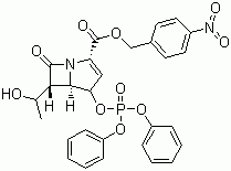 CAS # 75321-08-3, p-Nitrobenzyl (5R,6S)-2-(diphenylphosphoryloxy)-6-((1R)-1-hydroxyethyl)carbapen-2-em-3-carboxylate, (5R,6S)-3-[(Diphenoxyphosphinyl)oxy]-6-[(1R)-1-hydroxyethyl]-7-oxo-1-azabicyclo[3.2.0]hept-2-ene-2-carboxylic acid (4-nitrophenyl)methyl ester