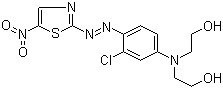 CAS 登录号：75575-40-5, 分散紫 S, 2,2'-[[3-氯-4-[(5-硝基-2-噻唑基)偶氮]苯基]亚氨基]二乙醇