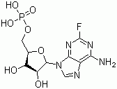 CAS 登录号：75607-67-9, 磷酸氟达拉滨, 氟达拉宾磷酸盐, 9-beta-D-呋喃阿糖基-2-氟-9H-嘌呤-6-胺-5'-单磷酸酯