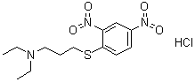 CAS # 7579-63-7, 3-[(2,4-Dinitrophenyl)thio]-N,N-diethyl-1-propanamine hydrochloride, NSC 100985