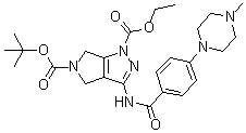 CAS 登录号：761443-69-0, 5-(叔丁氧羰基)-3-[[4-(4-甲基哌嗪-1-基)苯甲酰基]氨基]-4,6-二氢吡咯并[3,4-c]吡唑-1-羧酸乙酯